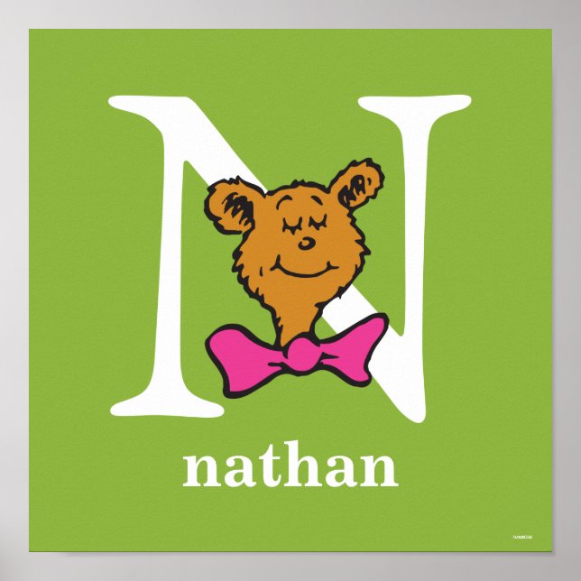 Dr Seuss ABC: Brev N - White | Lägg till ditt namn Poster (Framsidan)