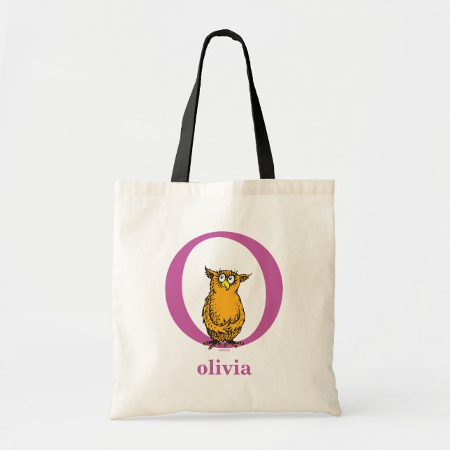 Dr Seuss ABC: Brev O - Lila | Lägg till ditt namn Tygkasse (Framsidan)