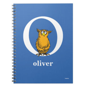Dr Seuss ABC: Brev O - White Lägg till ditt namn Anteckningsbok