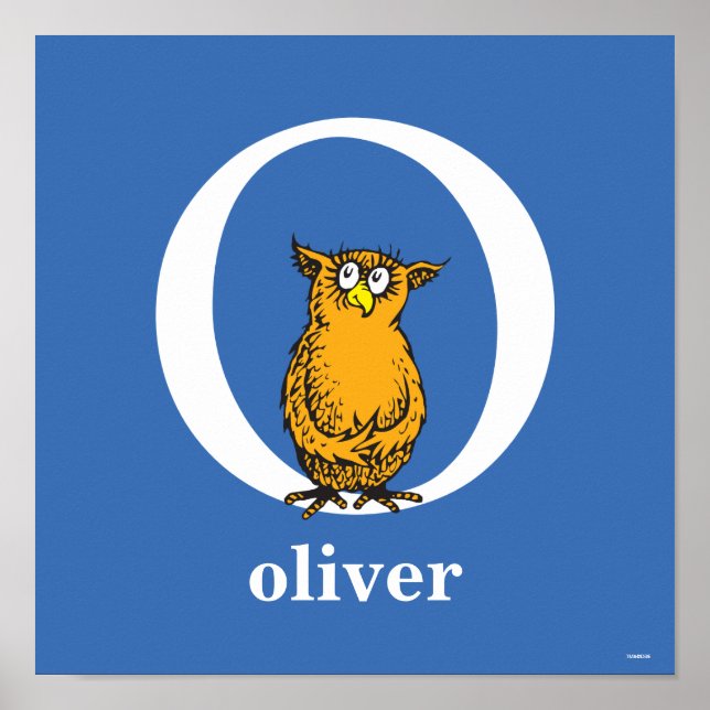 Dr Seuss ABC: Brev O - White | Lägg till ditt namn Poster (Framsidan)