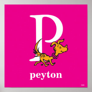 Dr Seuss ABC: Brev P - White Lägg till ditt namn Poster