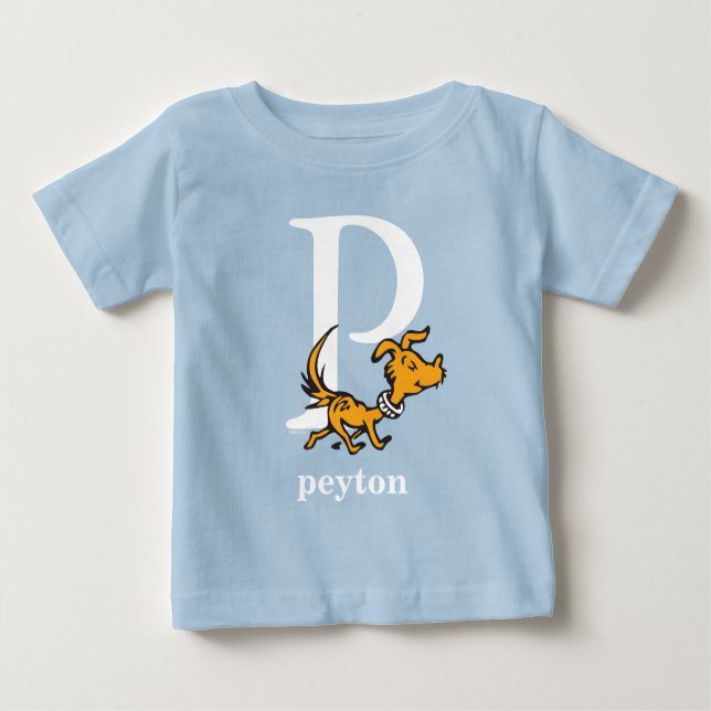 Dr Seuss ABC: Brev P - White | Lägg till ditt namn T Shirt (Framsida)