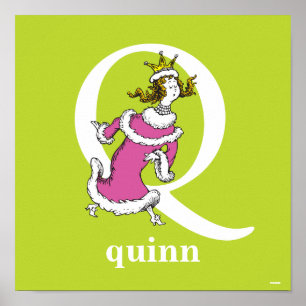 Dr Seuss ABC: Brev Q - White Lägg till ditt namn Poster