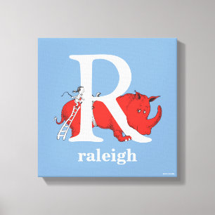 Dr Seuss ABC: Brev R - White Lägg till ditt namn Canvastryck
