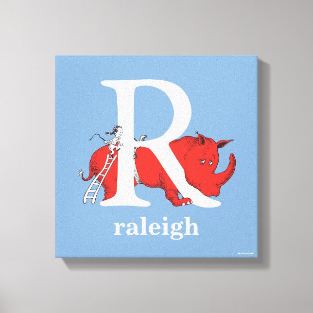 Dr Seuss ABC: Brev R - White | Lägg till ditt namn Canvastryck (Framsida)