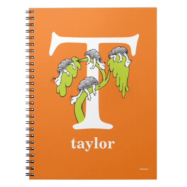 Dr Seuss ABC: Brev T - White | Lägg till ditt namn Anteckningsbok (Framsidan)