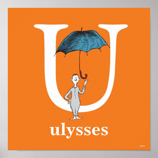 Dr Seuss ABC: Brev U - White | Lägg till ditt namn Poster (Framsidan)