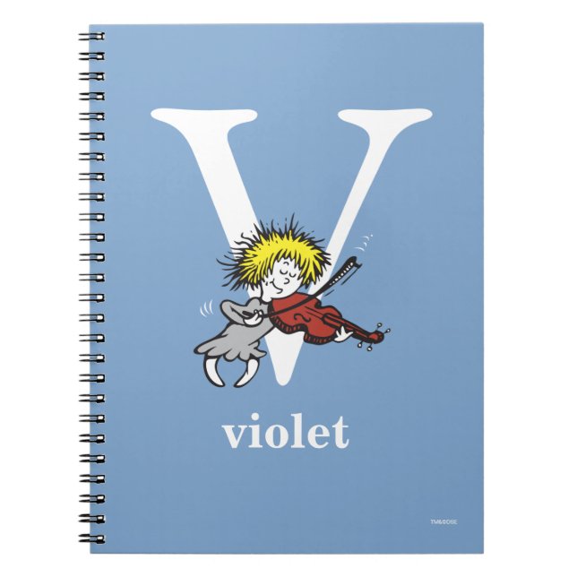 Dr Seuss ABC: Brev V - vit | Lägg till ditt namn Anteckningsbok Med Spiral (Framsidan)