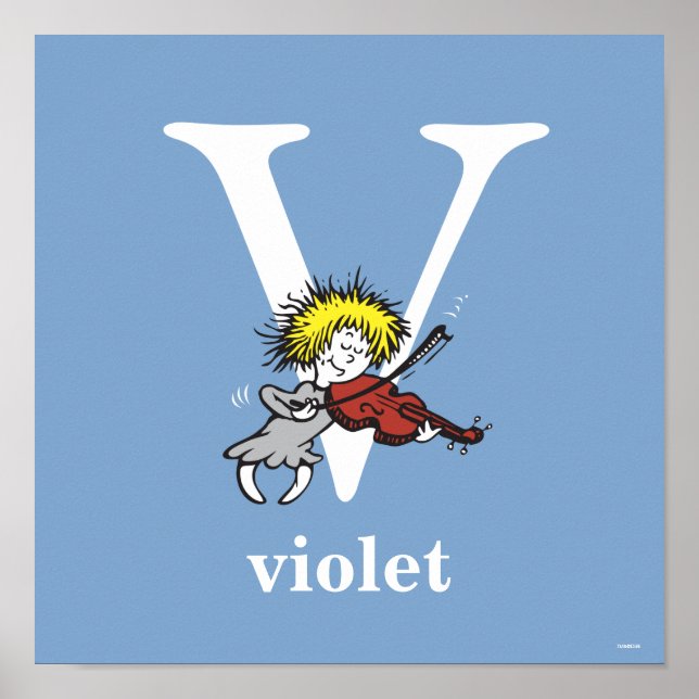 Dr Seuss ABC: Brev V - White | Lägg till ditt namn Poster (Framsidan)