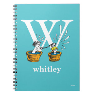 Dr Seuss ABC: Brev W - White Lägg till ditt namn Anteckningsbok Med Spiral