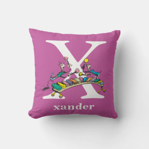 Dr Seuss ABC: Brev X - vit Lägg till ditt namn Kudde