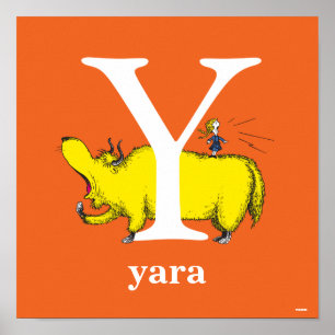 Dr Seuss ABC: Brev Y - White Lägg till ditt namn Poster
