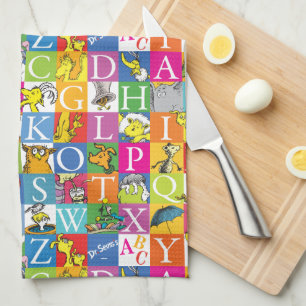 Dr Seuss ABC Colorful Block Brev Mönster Kökshandduk
