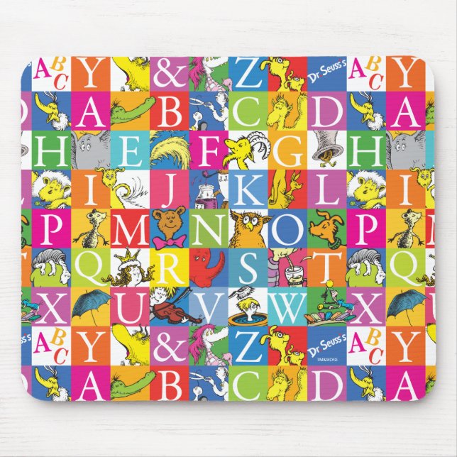 Dr Seuss ABC Colorful Block Brev Mönster Musmatta (Framsidan)