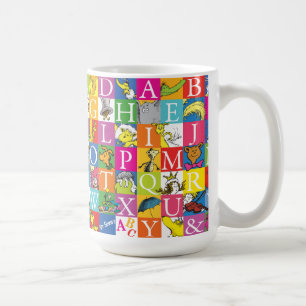 Dr. Seuss ABC Färgglatt blockbokstavsmönster Kaffemugg