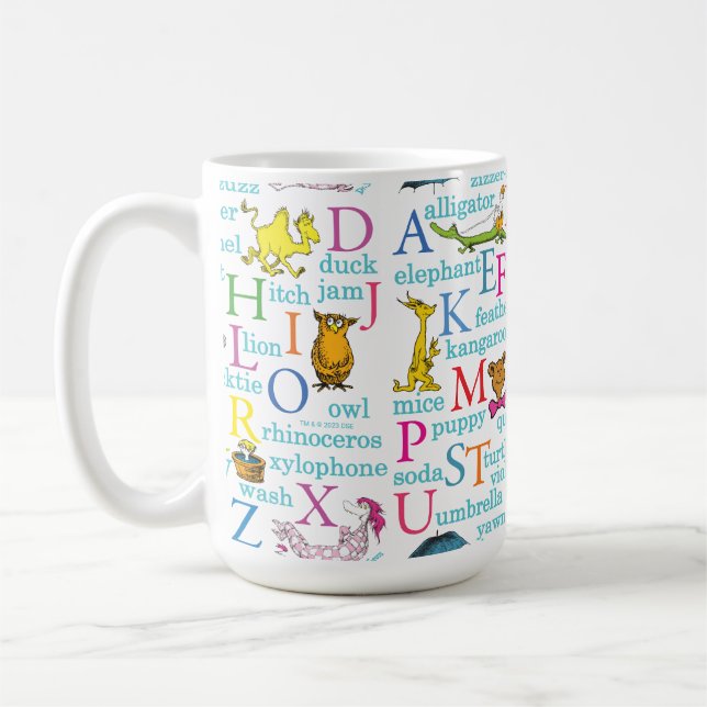 Dr Seuss ABC Mönster med Ord Kaffemugg (Vänster)