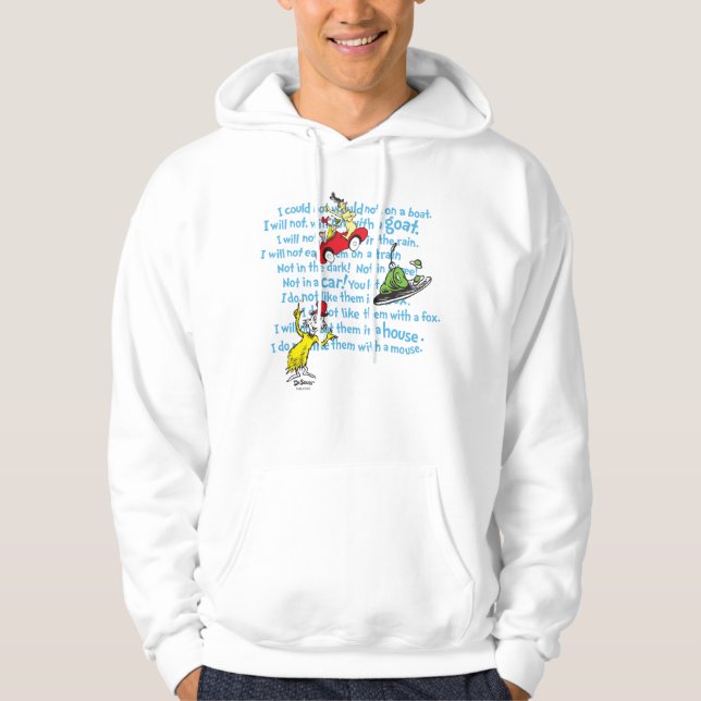 Dr Seuss| Ägg och Grönt storybook Mönster Hoodie (Framsida)
