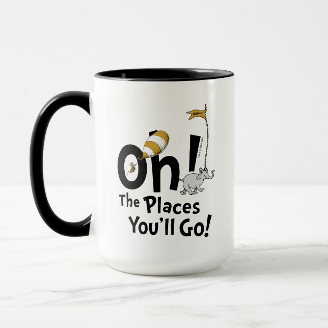 Dr. Seuss | Åh, de platser du kommer att gå! Retro Mugg (Vänster)