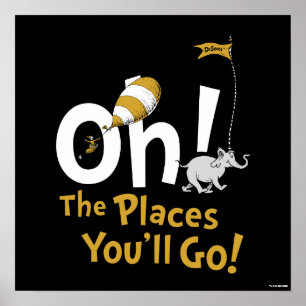 Dr. Seuss Åh, de platser du kommer att gå! Retro Poster