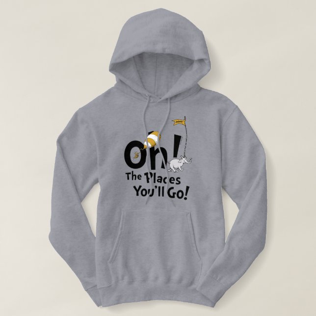 Dr. Seuss | Åh, de platser du kommer att gå! Retro T Shirt (Design framsida)