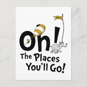 Dr. Seuss Åh, de platser du kommer att gå! Retro Vykort