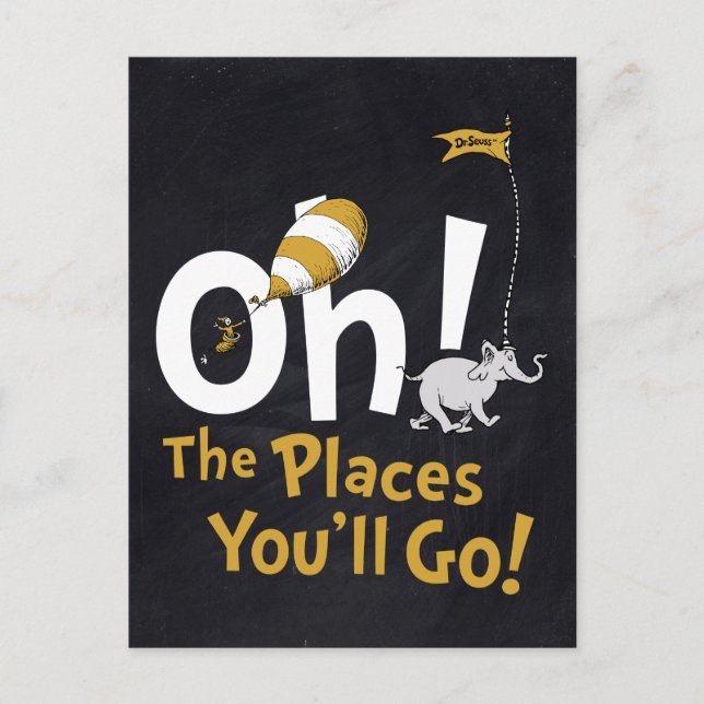 Dr. Seuss | Åh, de platser du kommer att gå till!  Vykort (Framsida)