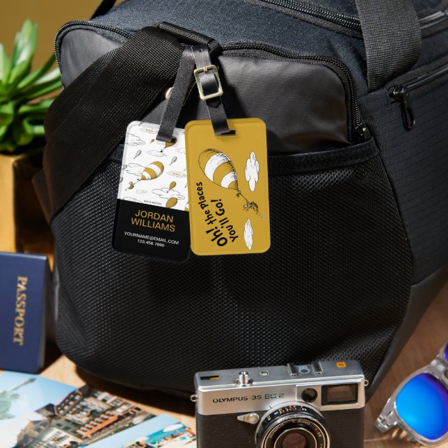 Dr Seuss | Åh, Stället du kommer att gå! Retro Bagagebricka (Fram & Baksida)