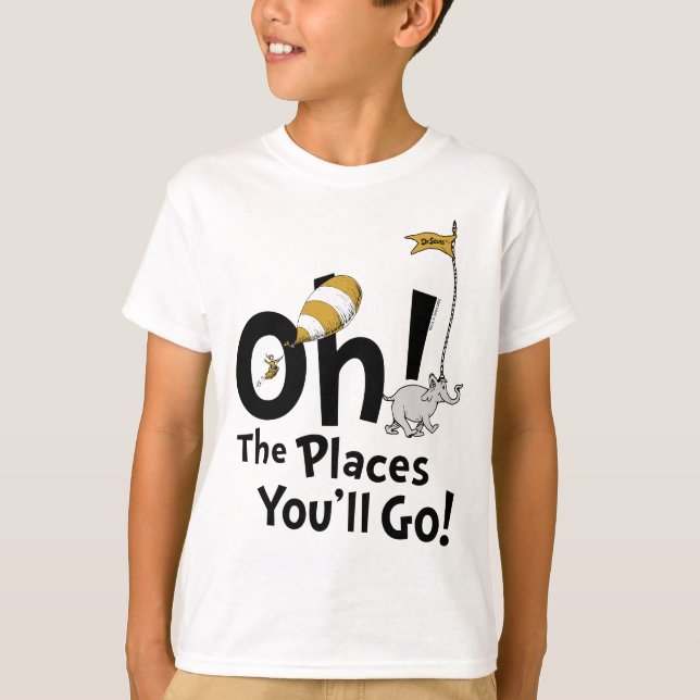 Dr Seuss | Åh, Stället du kommer att gå! Retro T Shirt (Framsida)