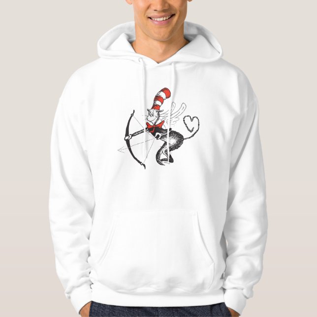 Dr. Seuss Alla hjärtans dag | Katten i hatten Cupi Hoodie (Framsida)
