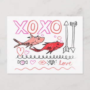 Dr. Seuss Alla hjärtans dag XOXO Design Helg Vykort