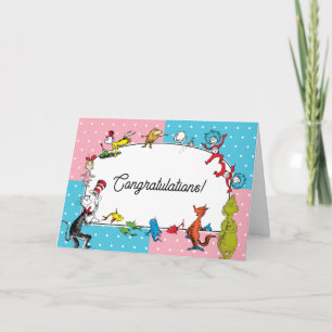 Dr. Seuss bokkaraktärer Pastellgrattis Kort
