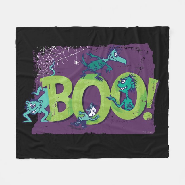 Dr Seuss | BOO! Halloween-grafik Fleecefilt (Framsidan (Horisontell))