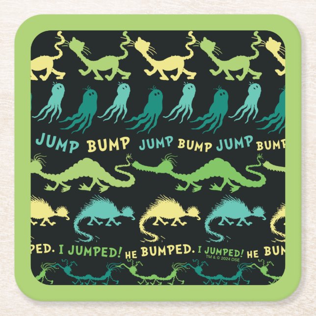 Dr. Seuss | "Bump Jump" Halloween-mönster Underlägg Papper Kvadrat (Framsidan)