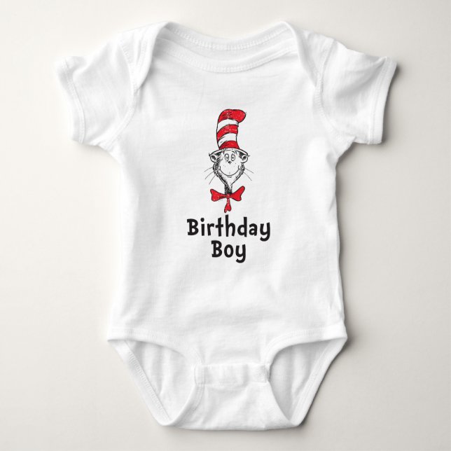 Dr Seuss Cat i Hat Birthday Boy T Shirt (Framsida)