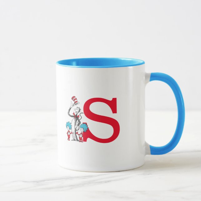 Dr Seuss Cat i Hat, Sak One Monogram S Mugg (Höger)