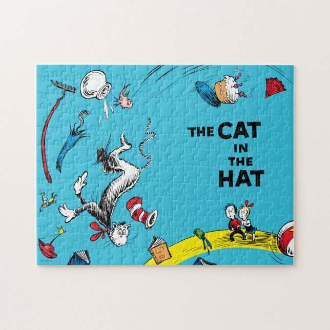 Dr Seuss Cat i Hat Scene Pussel (Horisontell)