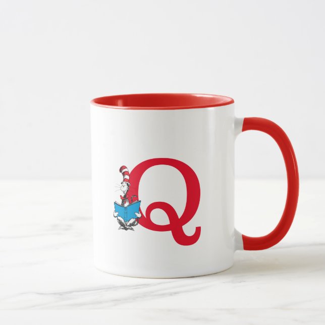 Dr Seuss Cat i hatten - läsa Monogram Q Mugg (Höger)