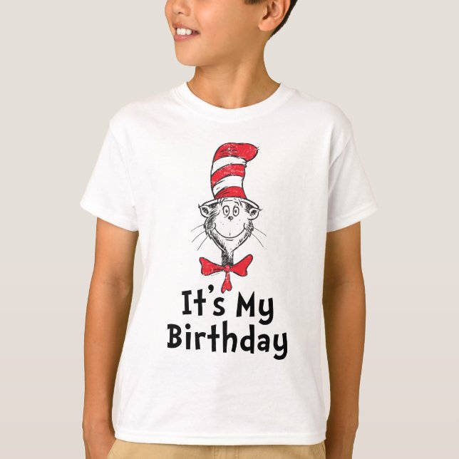 Dr Seuss Cat på min födelsedag T Shirt (Framsida)