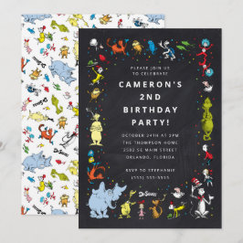 Dr Seuss Character Confetti | BARNS FÖDELSEDAG Inbjudningar