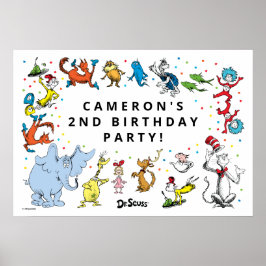 Dr Seuss Character Confetti | BARNS FÖDELSEDAG Poster