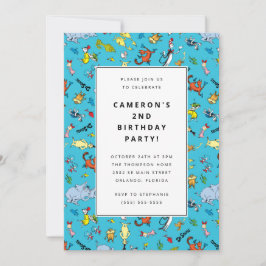 Dr Seuss Character Mönster | BARNS FÖDELSEDAG Inbjudningar