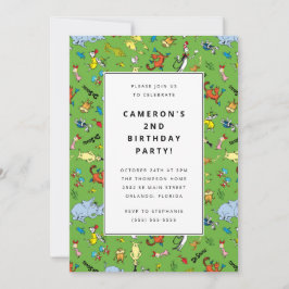 Dr Seuss Character Mönster | BARNS FÖDELSEDAG Inbjudningar