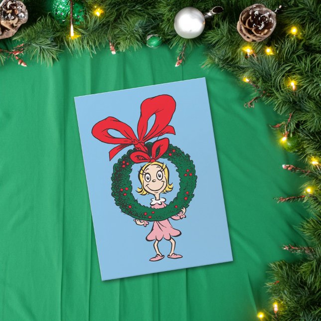Dr Seuss | Cindy-Lou Vem - andedräkt Helgkort (Card on table)