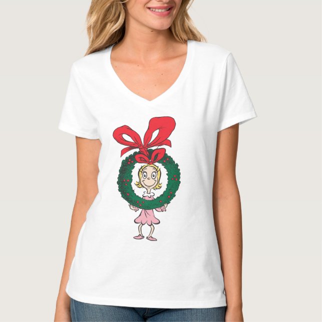 Dr. Seuss | Cindy-Lou Who - Krans T Shirt (Framsida)