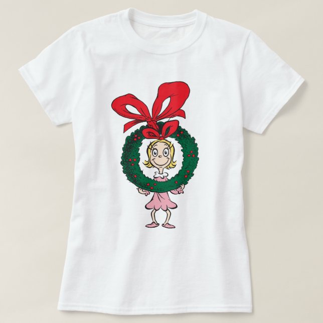 Dr. Seuss | Cindy-Lou Who - Krans Tee Shirt (Design framsida)