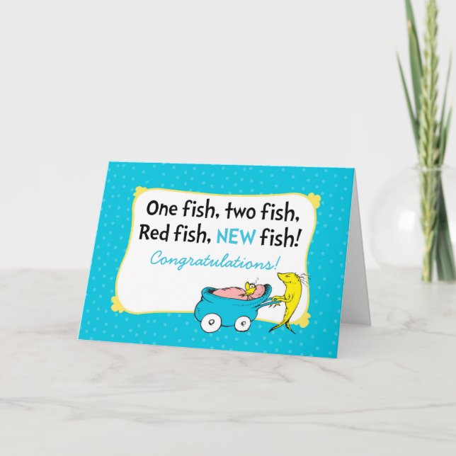 Dr. Seuss | En fisk - Grattis till pojken Kort (Framsida)