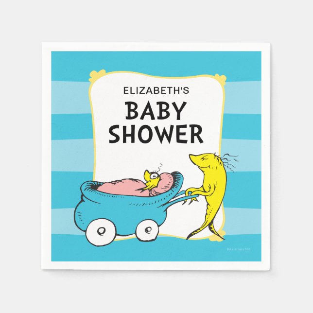 Dr. Seuss | En fisk - Pojk Babyshower Pappersservett (Framsidan)