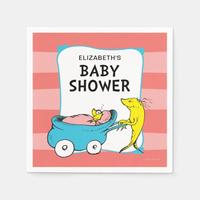 Dr. Seuss | En fisk - Tjej Babyfirande Pappersservett (Framsidan)