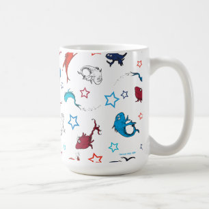 Dr. Seuss En fisk två fisk stjärnmönster Kaffemugg