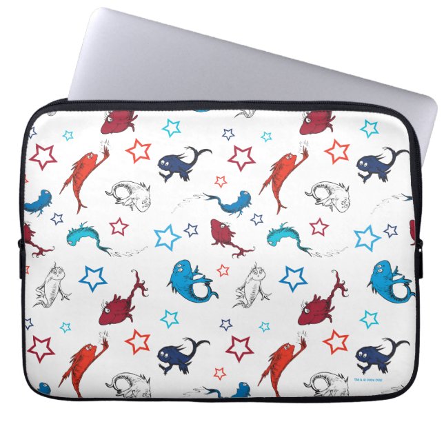 Dr. Seuss | En fisk två fisk stjärnmönster Laptop Fodral (Framsidan)